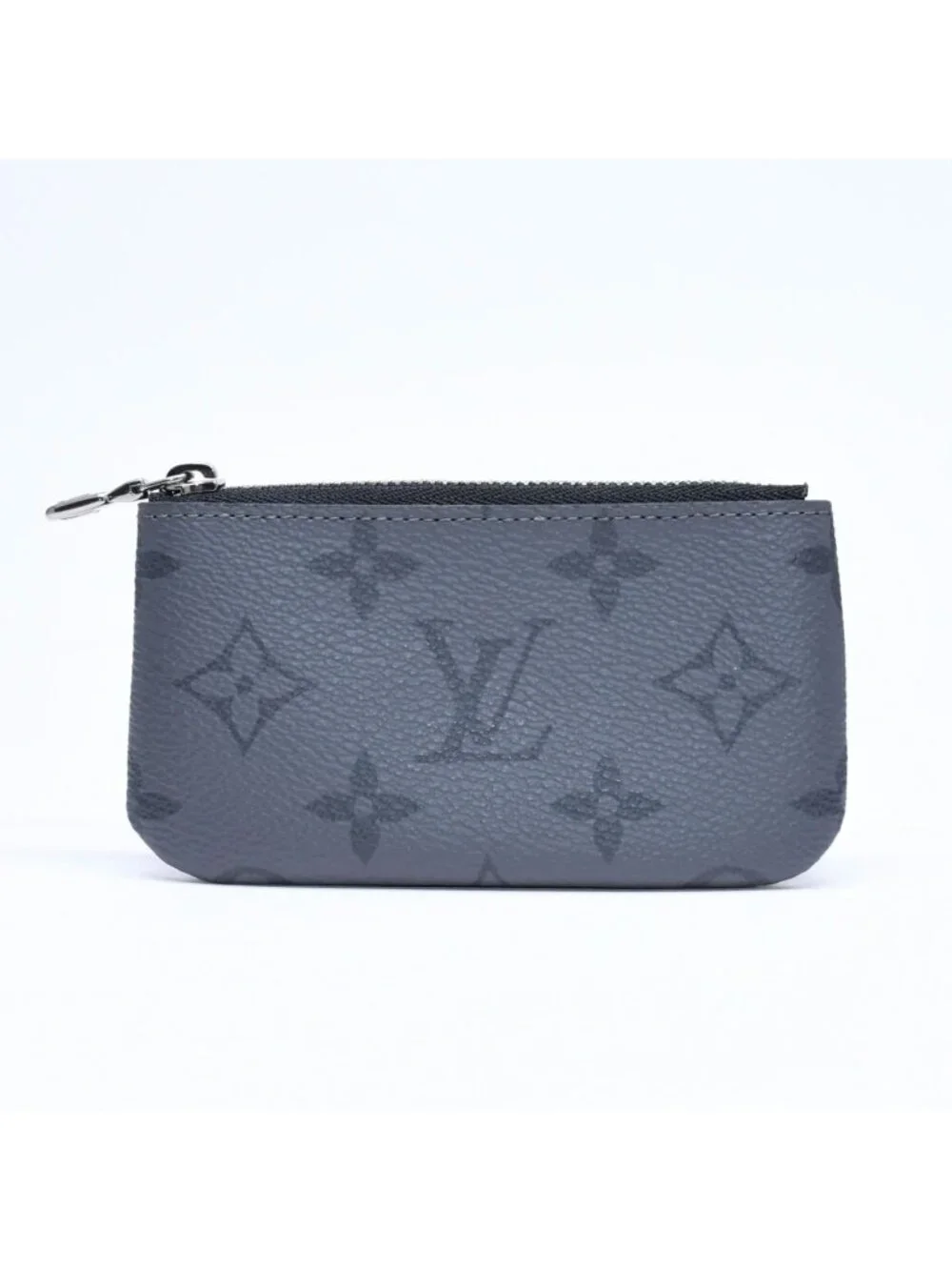 Louis Vuitton Monogram Eclipse Pochette Cles Coin Purse Black Gray